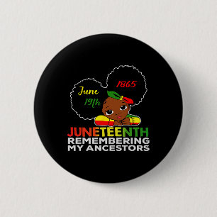 Miss Juneteenth Herinnering aan mijn voorouders zw Ronde Button 5,7 Cm