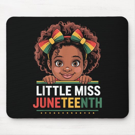 Miss Juneteenth Vrijheid Zwarte Amerikaanse Afrika Muismat (Voorkant)