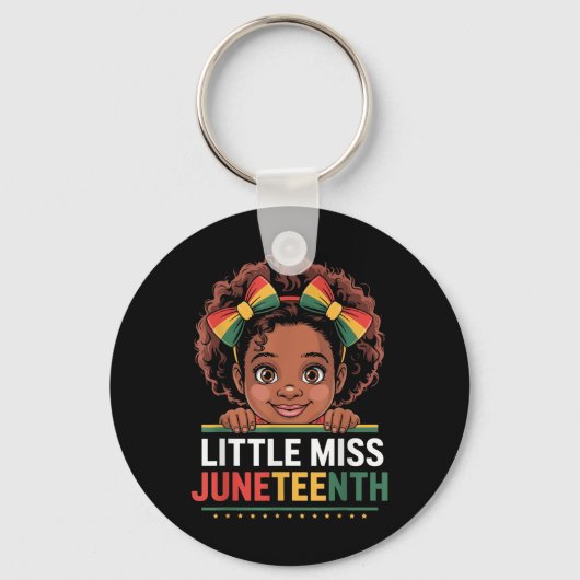 Miss Juneteenth Vrijheid Zwarte Amerikaanse Afrika Sleutelhanger (Voorkant)