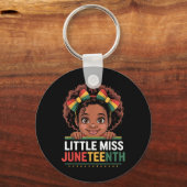 Miss Juneteenth Vrijheid Zwarte Amerikaanse Afrika Sleutelhanger (Voorkant)