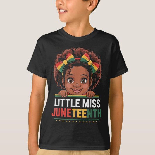 Miss Juneteenth Vrijheid Zwarte Amerikaanse Afrika T-shirt (Voorkant)
