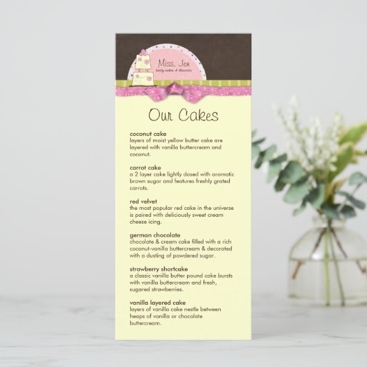 Miss. Kaarten voor Jen Menu Rack (Staand voorkant)
