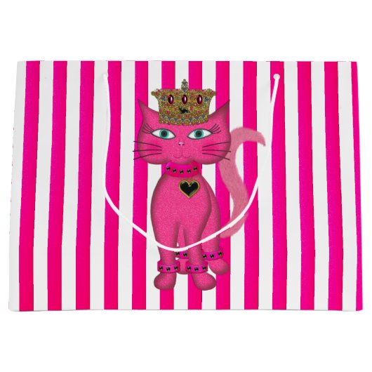 Miss Kat, Roze Glitter 3s-GIFT BAG L Groot Cadeauzakje (Voorkant)