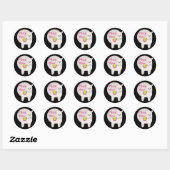 Miss Kawaii grappige witte lama met roze tekst Ronde Sticker (Vel)