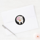 Miss Kawaii grappige witte lama met roze tekst Ronde Sticker (Envelop)