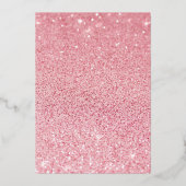 Miss Kinder Afstudeerder Pink Glitter Drip Magazin Folie Uitnodiging (Achterkant)