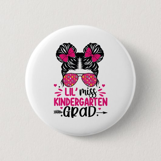 Miss Kleuterschool Afstudeerder Afstuderen Afgestu Ronde Button 5,7 Cm (Voorkant)