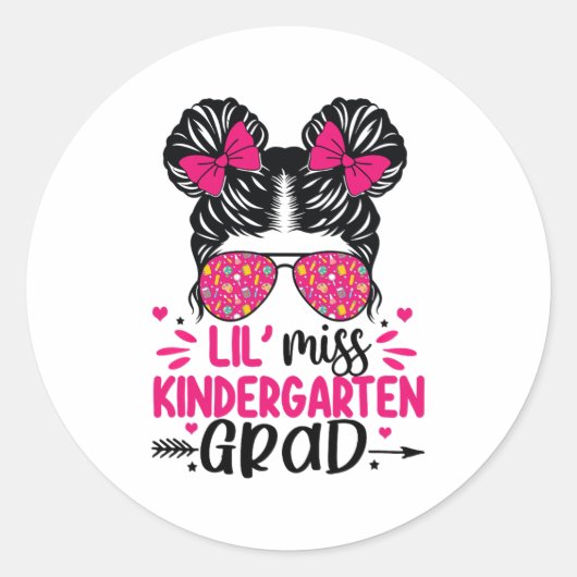 Miss Kleuterschool Afstudeerder Afstuderen Afgestu Ronde Sticker (Voorkant)