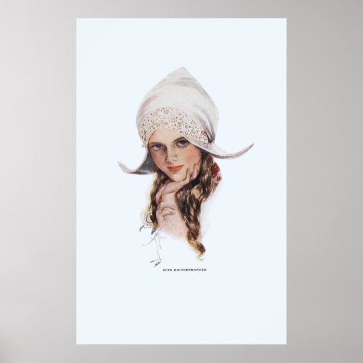 Miss Knickerbocker van Harrison Fisher Poster (Voorkant)
