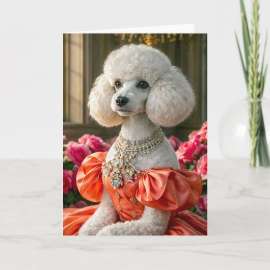 Miss Lady  Poodle Blank Card Kaart (Voorkant)