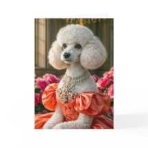 Miss Lady  Poodle Blanke kaart
