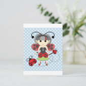 Miss Ladybug Fairy Princess en Bug Wand Briefkaart (Staand voorkant)