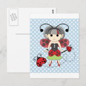 Miss Ladybug Fairy Princess en Bug Wand Briefkaart (Voorkant / Achterkant)