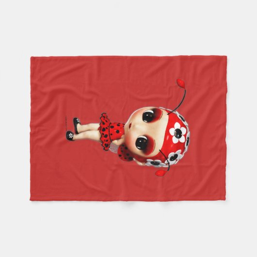 Miss Ladybug Fleece Deken (Voorkant (Horizontaal))