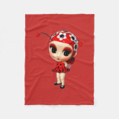 Miss Ladybug Fleece Deken (Voorkant)
