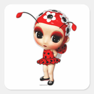 Miss Ladybug Vierkante Sticker