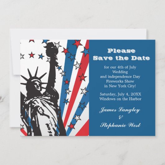 Miss Liberty Patriotic Uitnodiging (Voorkant)