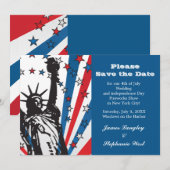 Miss Liberty Patriotic Uitnodiging (Voorkant / Achterkant)