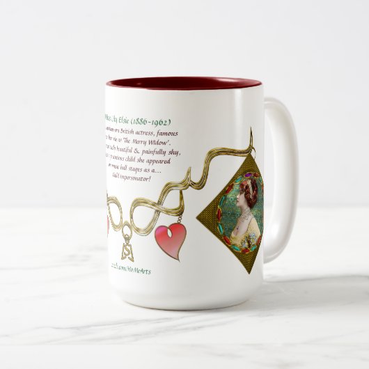 Miss Lily Elsie (Keramische Mok) Tweekleurige Koffiemok (Voorkant rechts)