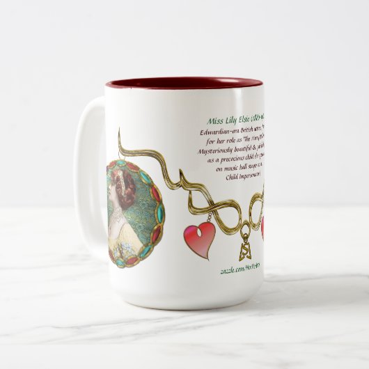 Miss Lily Elsie (Keramische Mok) Tweekleurige Koffiemok (Voorkant links)