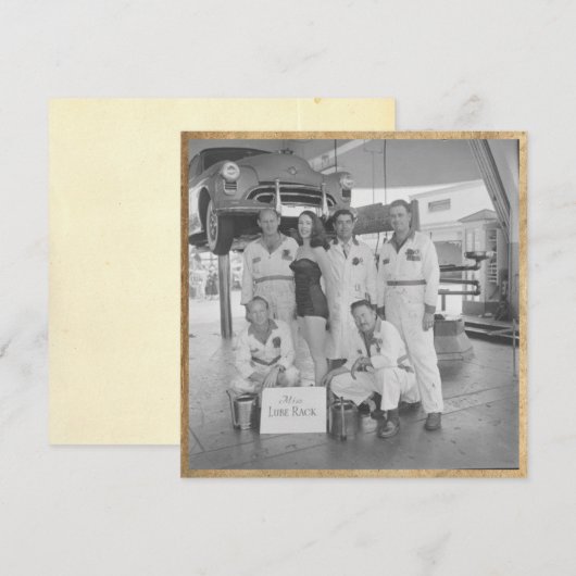 "Miss Lube Rack" Flat Note Kaart (Voorkant / Achterkant)