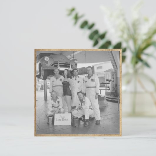  "Miss Lube Rack" Flat Note Kaart (Staand voorkant)