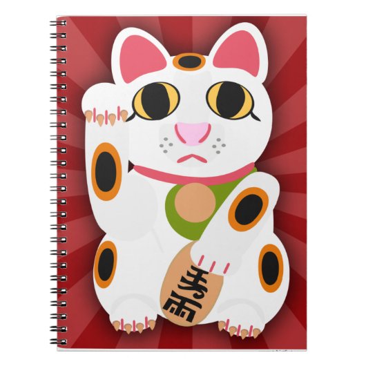 Miss Lucky Cat Epic Cartoon Kat Design Fun Notitieboek (Voorkant)