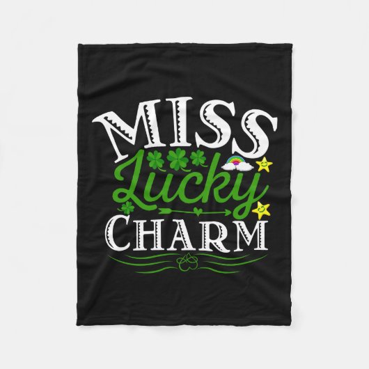 Miss Lucky Charm Fleece Deken (Voorkant)