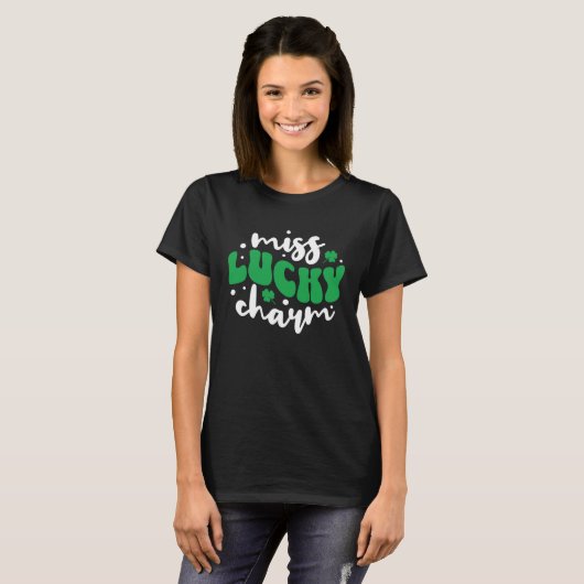 Miss Lucky Charm Leuke St Patrick's Day Top verloo (Voorkant volledig)