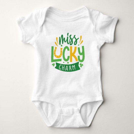 Miss Lucky Charm St. Patrick's Day Romper (Voorkant)