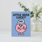 Miss Lucky Hiding haar mond Briefkaart (Staand voorkant)