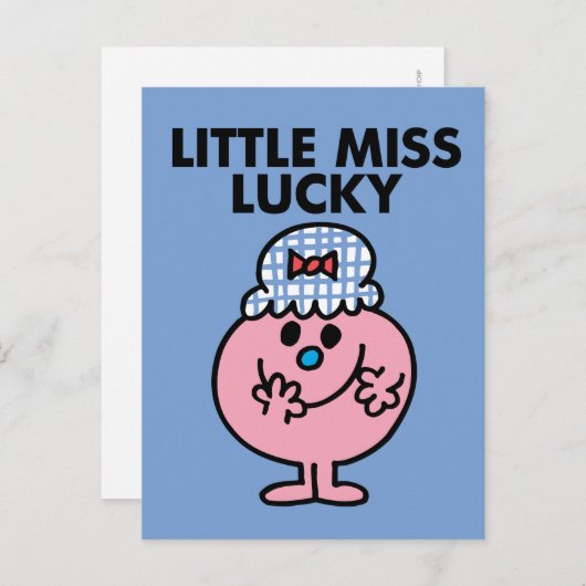 Miss Lucky Hiding haar mond Briefkaart (Voorkant / Achterkant)