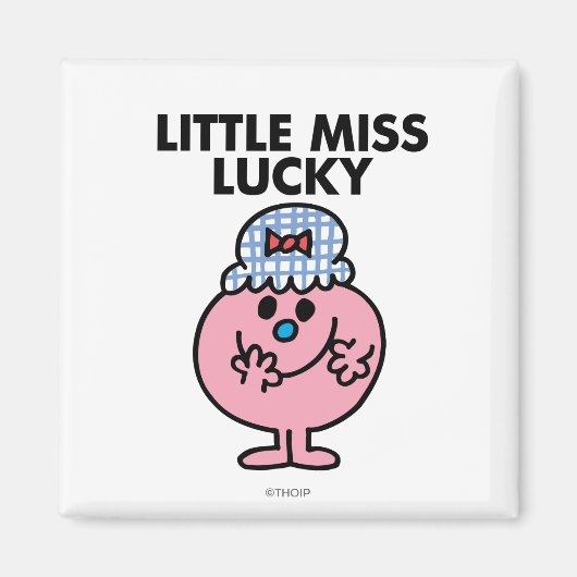 Miss Lucky Hiding haar mond Magneet (Voorkant)