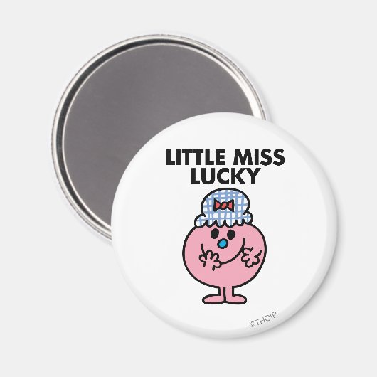 Miss Lucky Hiding haar mond Magneet (Voorkant / Achterkant)