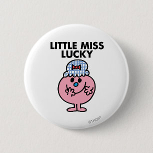 Miss Lucky Hiding haar mond Ronde Button 5,7 Cm