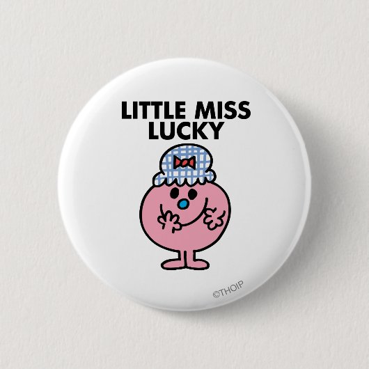 Miss Lucky Hiding haar mond Ronde Button 5,7 Cm (Voorkant)