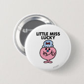 Miss Lucky Hiding haar mond Ronde Button 5,7 Cm (Voorkant /achterkant)