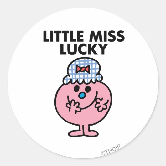 Miss Lucky Hiding haar mond Ronde Sticker (Voorkant)