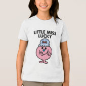 Miss Lucky Hiding haar mond Tri-Blend Shirt (Voorkant)