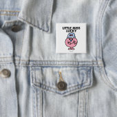 Miss Lucky Hiding haar mond Vierkante Button 5,1 Cm (In situ)