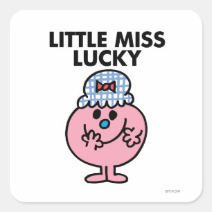 Miss Lucky Hiding haar mond Vierkante Sticker
