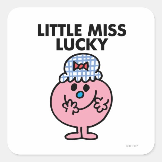Miss Lucky Hiding haar mond Vierkante Sticker (Voorkant)