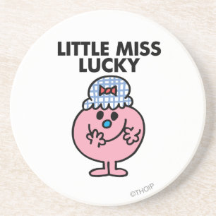 Miss Lucky Hiding haar mond Zandsteen Onderzetter