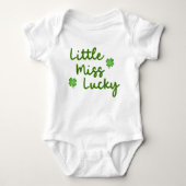 Miss Lucky St Patrick's Day Green Clover Romper (Voorkant)