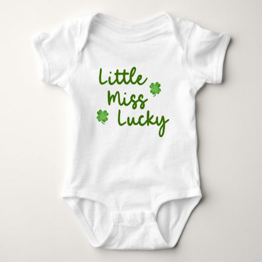 Miss Lucky St Patrick's Day Green Clover Romper (Voorkant)