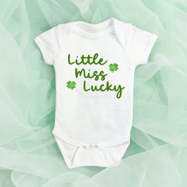 Miss Lucky St Patrick's Day Green Clover Romper