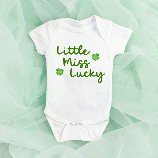 Miss Lucky St Patrick's Day Green Clover Romper
