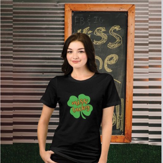 Miss Lucky St. Patrick's Day Green Tri-Blend Shirt