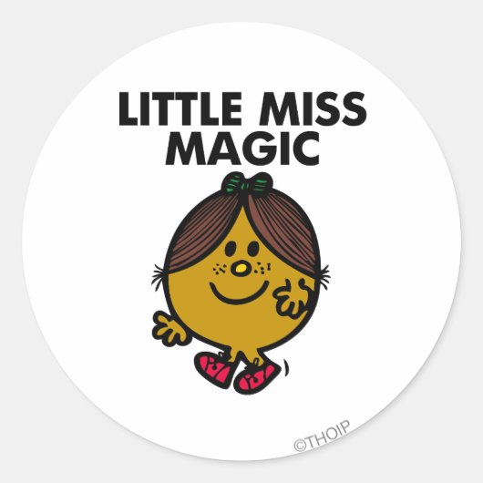 Miss Magic | Zwarte briefing Ronde Sticker (Voorkant)