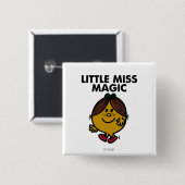 Miss Magic | Zwarte briefing Vierkante Button 5,1 Cm (Voorkant /achterkant)